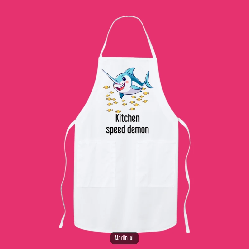 Funny Marlin Kitchen Apron: Cook with Speed and Humor, Great Gift!