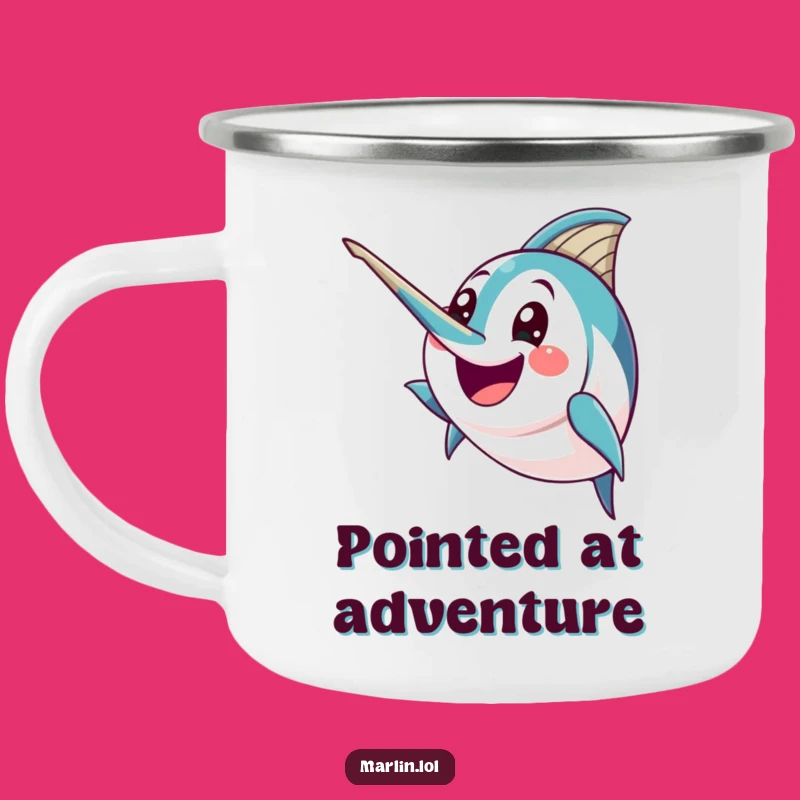 Funny Excited Marlin Camp Mug: Bold Adventure Humor, Great Gift!
