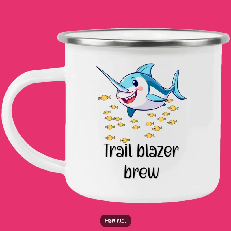 Funny Marlin Trail Mug: Speedy Adventure Humor, Perfect Camp Gift!