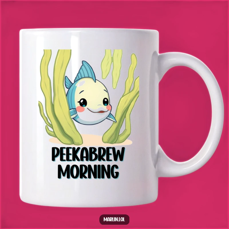 Funny Curious Marlin Mug: Peek-a-Boo Ocean Fun, Perfect Humorous Gift!