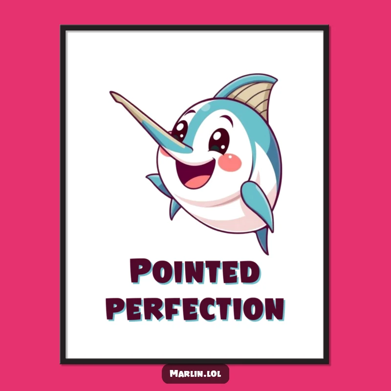 Funny Excited Marlin Digital Art: Instant Bold Decor, Perfect Humorous Gift!