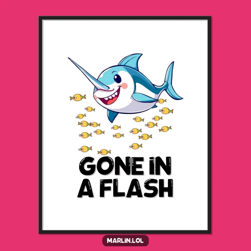 Funny Marlin Zoom Digital Art: Instant Speedy Decor, Perfect Humorous Gift!