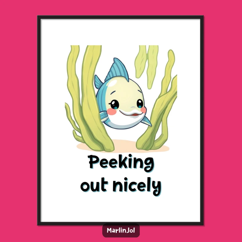 Funny Curious Marlin Digital Art: Instant Playful Decor, Perfect Humorous Gift!