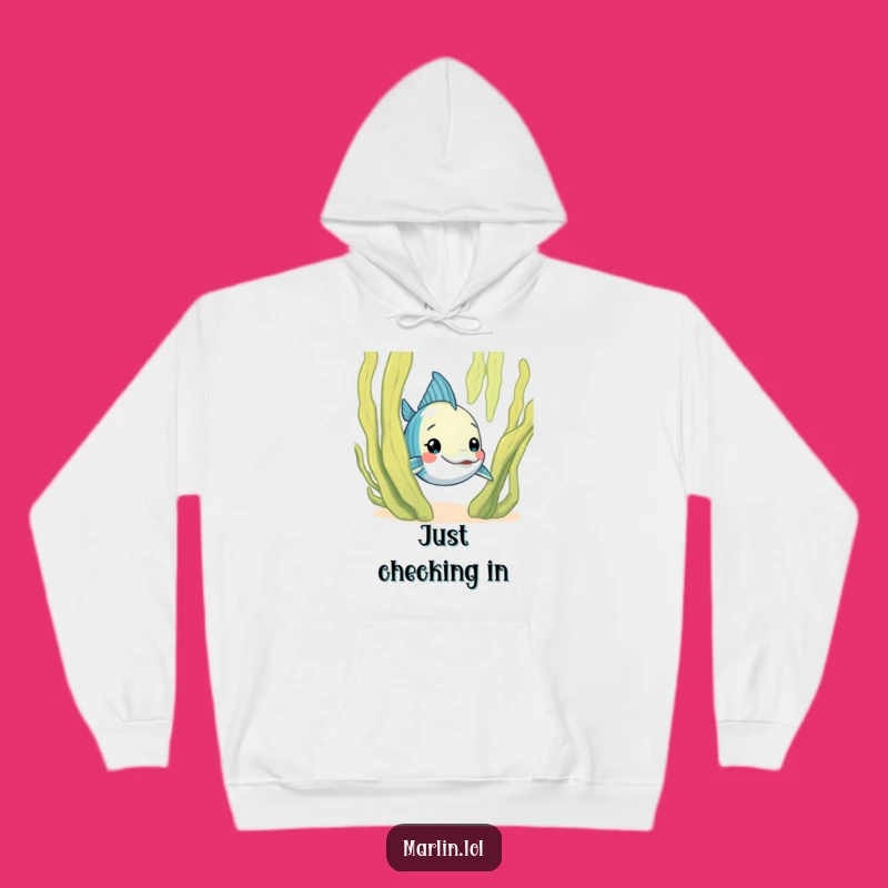 Cozy Funny Curious Marlin Hoodie: Warmth with a Hidden Smile, Great Gift!