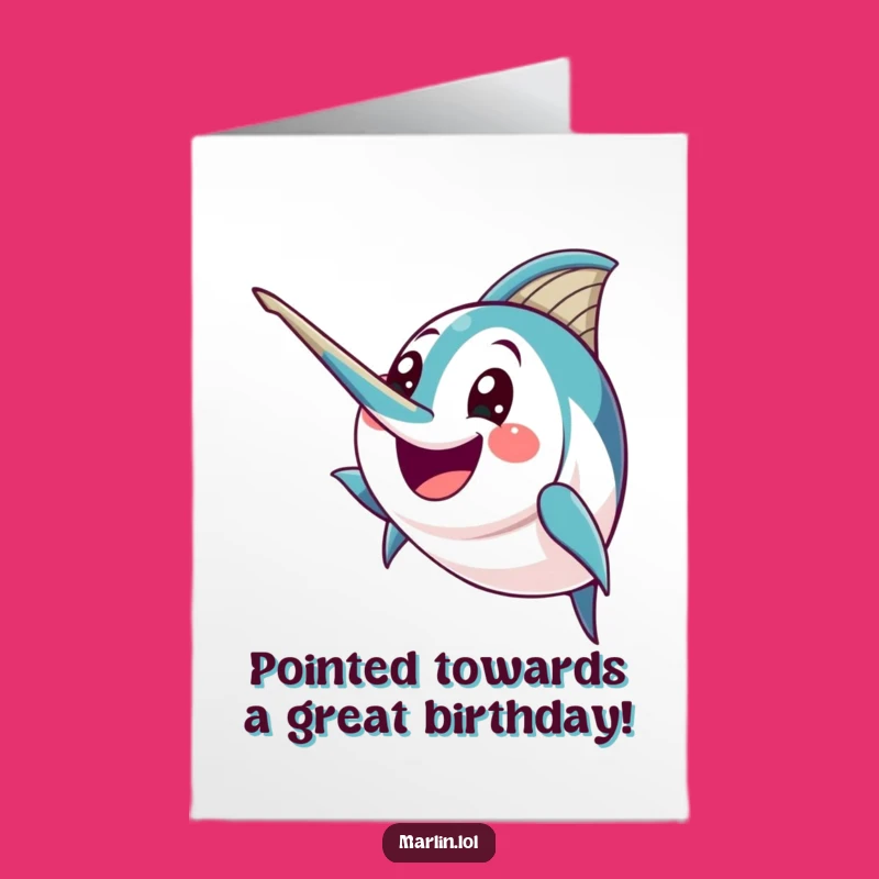 Free Printable Birthday Card: Excited Marlin's Big Bill, Your Energetic Funny Downloadable Gift!