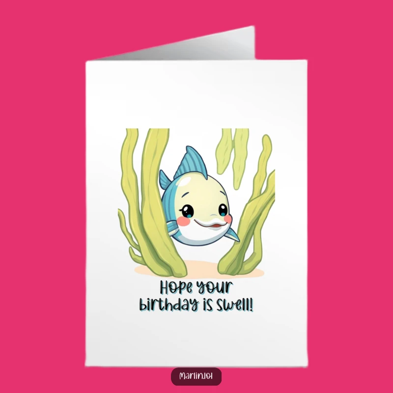 Free Printable Birthday Card: Peek-a-Boo Marlin Fun, Your Shyly Funny Downloadable Gift!