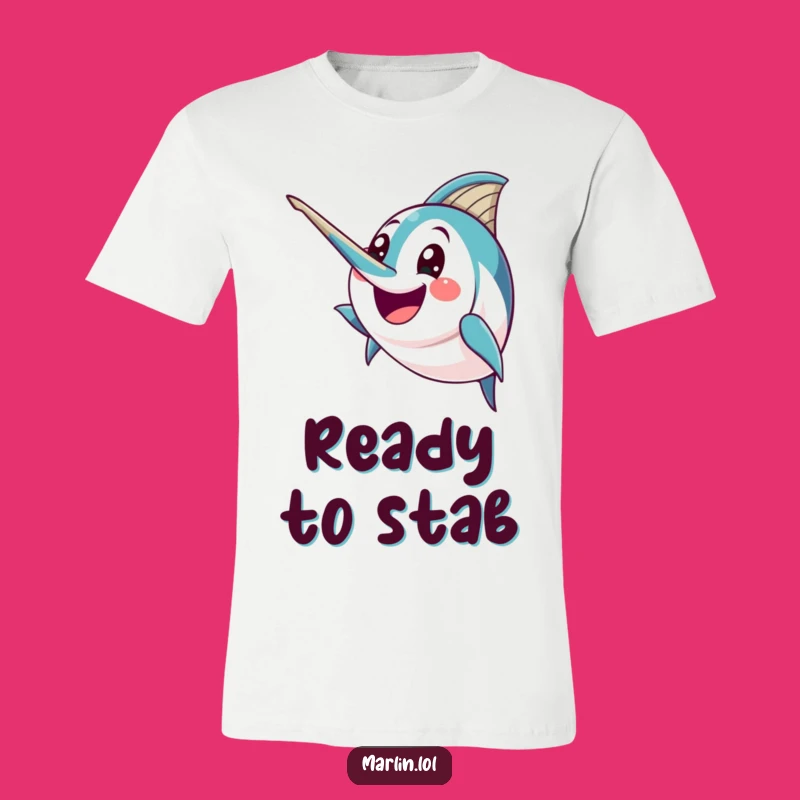 Funny Excited Marlin T-Shirt: Peak Prowess Humor, Perfect Gift Tee!