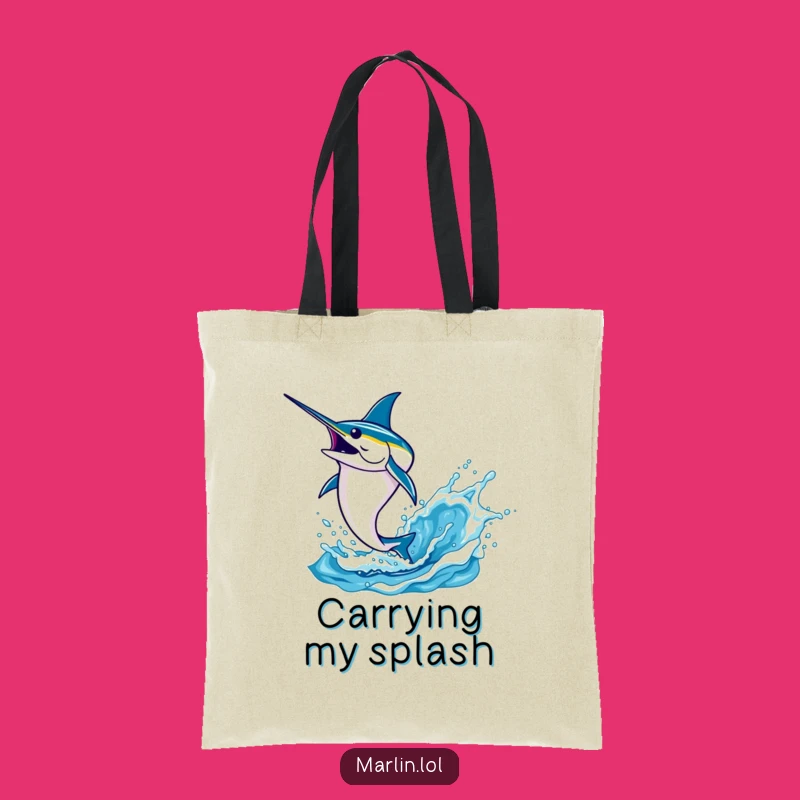 Funny Marlin Leaping Tote Bag: Splashy & Practical Gift for Fishers