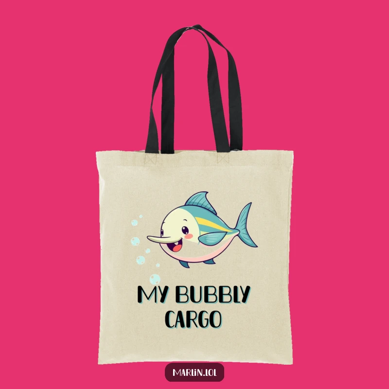 Funny Marlin Bubble Chase Tote Bag: Playful & Practical Bag